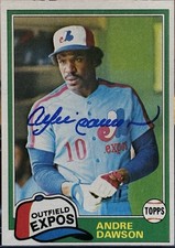 1981 Topps Baseball #125 HOF Andre Dawson Signed Autograph