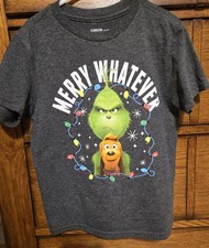 Dr. Seuss The Grinch Merry Whatever Boys Holiday T-Shirt Size XS 4/5