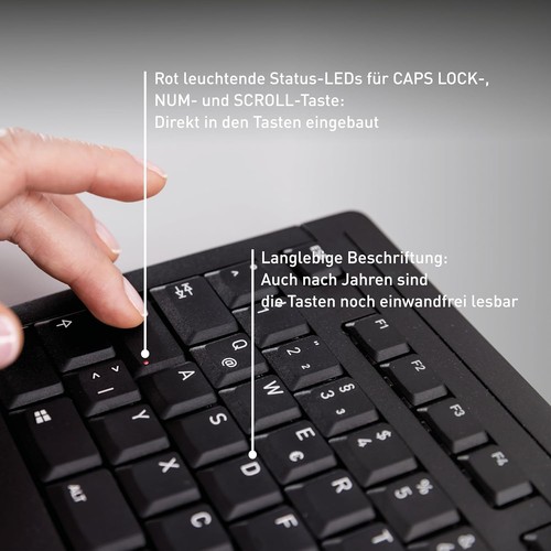 CHERRY STREAM KEYBOARD, German layout, QWERTZ keyboard, wired keyboard, Blue Ang - Picture 3 of 6