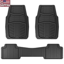 All-Weather Floor Mats 3-Piece Set Full Coverage Anti-Slip Heavy Duty Custom Fit