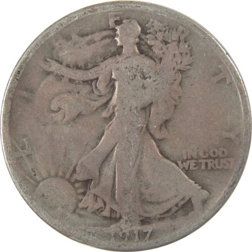 1917 Liberty Walking Silver Half Dollar VG Very Good SKU:I24164