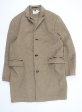Topman beige Wollmischung langer Mantel Unisex Erwachsene 2XL klassischer Stil