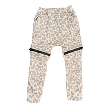 Posh Kiddos Moto Harem Joggers Kids 6 Tan Leopard Excellent Moto Zips