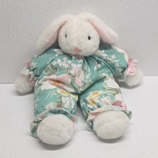 Easter Unlimited Pets Floppy Bunny Plush Blue Green Floral Pajamas Vintage