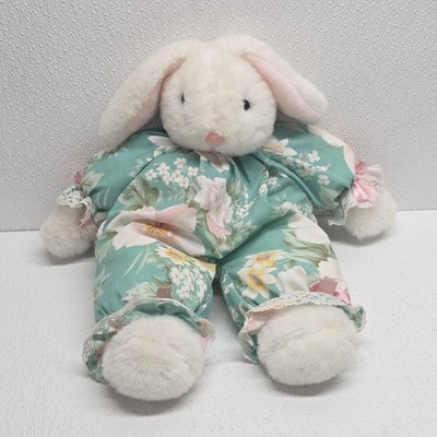 Easter Unlimited Pets Floppy Bunny Plush Blue Green Floral Pajamas Vintage