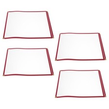 4PCS Menu Covers: Single Page Menu Sleeves 12.4 X 9 Inch - Two Clear View Drink