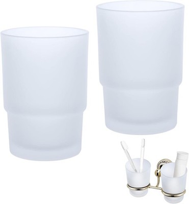Topsky 2 Stück Glas Zahnputzbecher Set, Kinder Zahnputzbecher, Wandmontage 