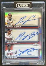 2025 Topps Chrome Ronald Acuna Jr. Austin Riley Ozzie Albies Triple Auto #/25