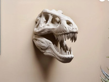 3D Printed T-Rex Skull Wall Mount: Dinosaur Head Decor