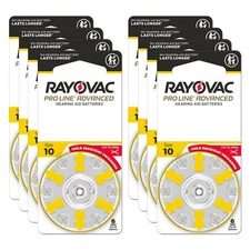 Rayovac Proline Size 10 Zinc Air 1.45V Hearing Aid Batteries (48 Pack)