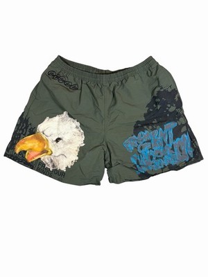 Cactus Jack Travis Scott Eagle Graphic Shorts Men s 2XL Olive Green Nylon