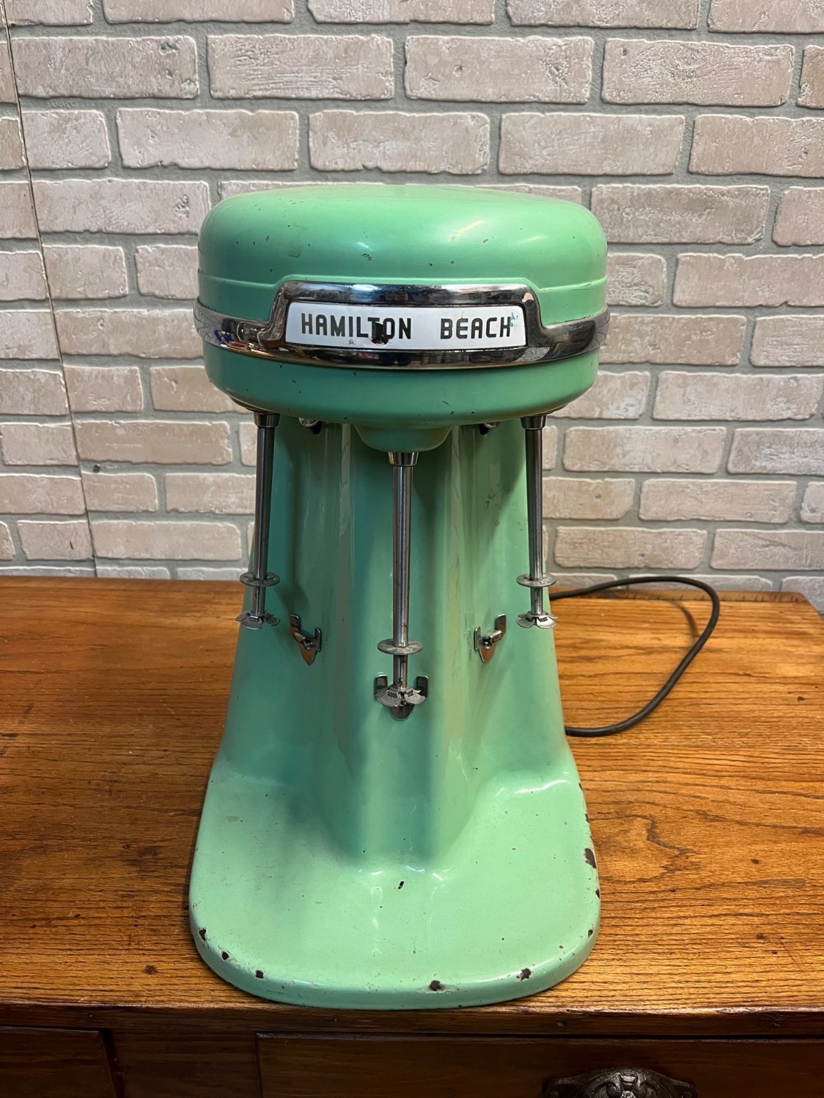Vintage Hamilton Beach Jadeite Triple-Head Malt & Milk Shake Mixer 350 Watts