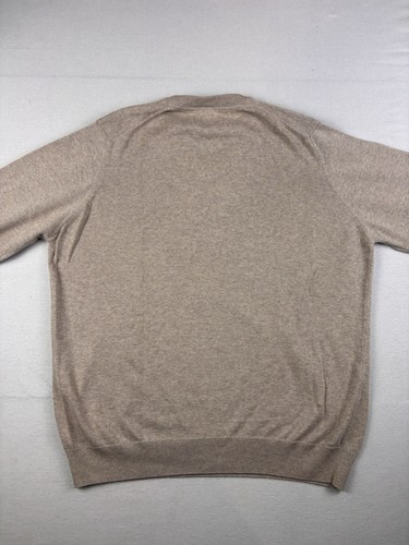 Barbour Maglione Uomo Extra Large Beige Misto Cotone Pullover Preppy Scollo V - Foto 5 di 8