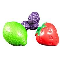 Vintage Fisher Price Little Tikes Play Food - Lot Of 3 - Strawberry, Lime, Grape