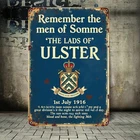 1pc Vintage Iron Tin Metal Signs Wall Art Panel - "Remember the Men of Somme" WW