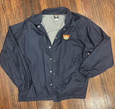 Cooperstown Dreams Park Jacket Mens 2XL Blue Snap Button Up Collared Windbreaker