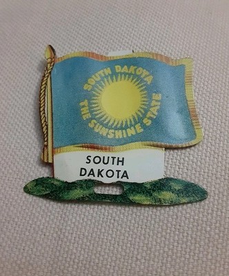 Nabisco Shredded Wheat South Dakota State Flag Facts Metal Pinback 