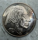 2 oz .999 Fine Silver Buffalo Round • Native American Design• Toned •Collectible