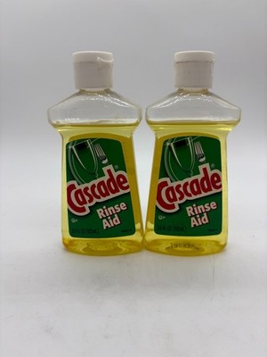Lot of 2 Vintage Cascade Rinse Aid Dishwasher Detergent Sample Bottles 3.5oz