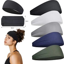 25Packs Sweat Wicking Non Slip Sports Headbands Stretchy Yoga for Womens Mens