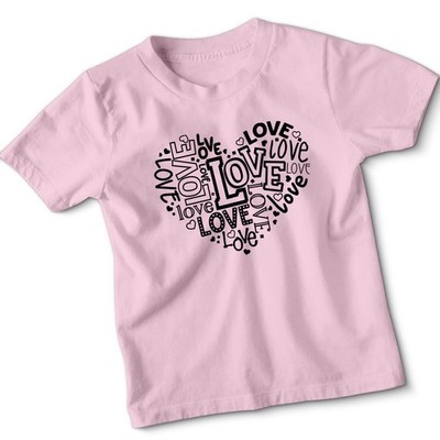 Kids Girls Love Tshirt Soft Feel Comfortable Summer Fashionable Casual Outfit
