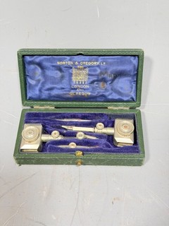 Antique Norton & Gregory Drafting Instrument Set Boxed Ruling Pens Engineers Too