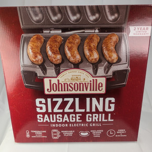 Johnsonville Sizzling Sausage Grill Indoor Electric Grill Plus  In Box Complete
