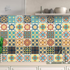 32 Stickers Tiles 10x10 Kitchen Bathroom PVC Tiles Waterproof Wall Wall