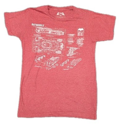 Batmobile T-Shirt Small Red Batman DC Comics Batman Vs Superman 2016