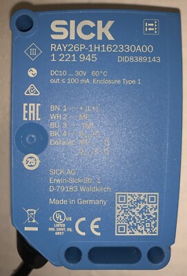 SICK Ray 26P-1H162330A00. Multi Tusk Photoelectric Sensor, Reflex Array. New