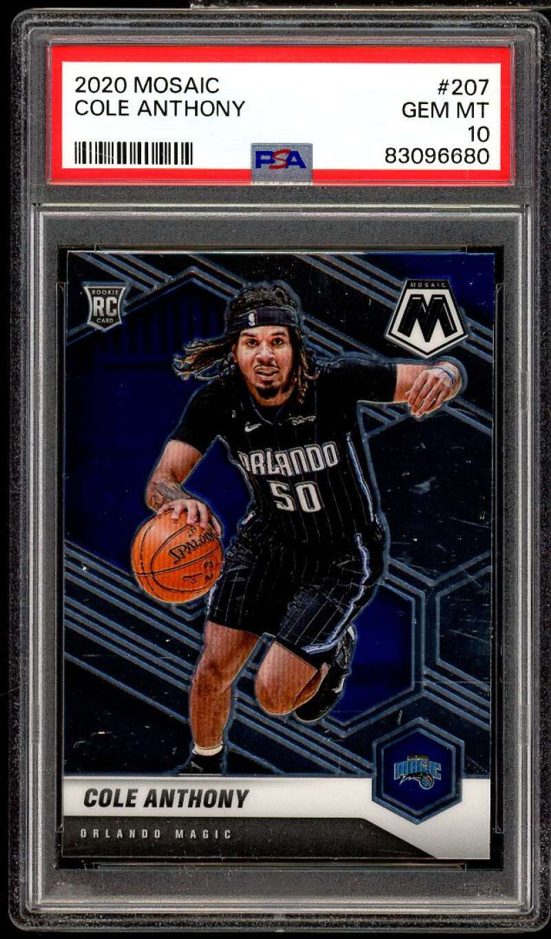 Cole Anthony Rookie Card 2020-21 Mosaic #207 PSA 10