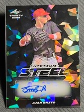 2023 Leaf Trinity LUTETIUN CRACKED ICE STEEL ROOKIE AUTO Juan Brito 1/3