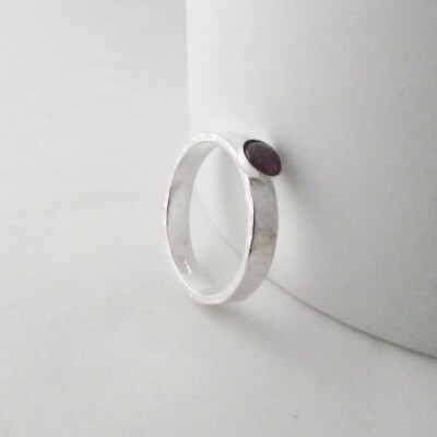 Edelstein Solitär Ring Handarbeit Sterlingsilber Hammer Finish Wählen Sie Ihren Edelstein