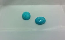 Genuine Kingman Bird's Eye Turquoise Oval Pair 12 x 10 MM'S 8.38 CTTW - SEE NOTE