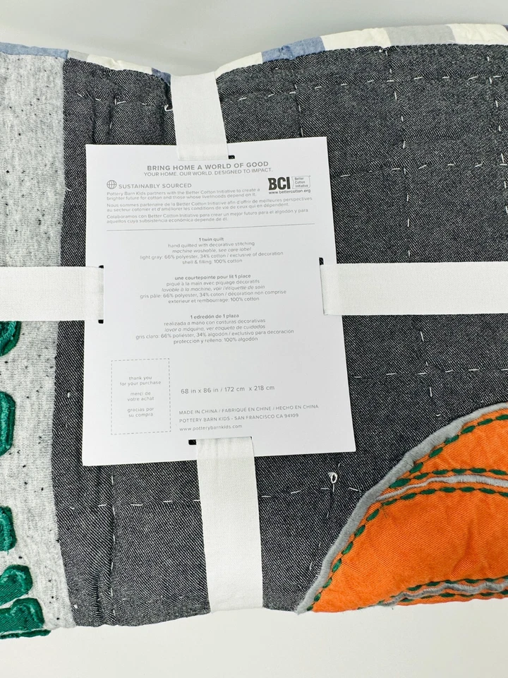 Edredón deportivo Pottery Barn Kids Sullivan talla doble nuevo con etiquetas Foto 4 de 4