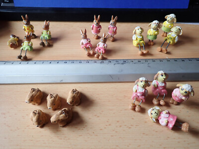 Rayher - Keramik Mini - Schafe und Hasen Pärchen - 3-3,5 cm - Ostern  Osterdeko