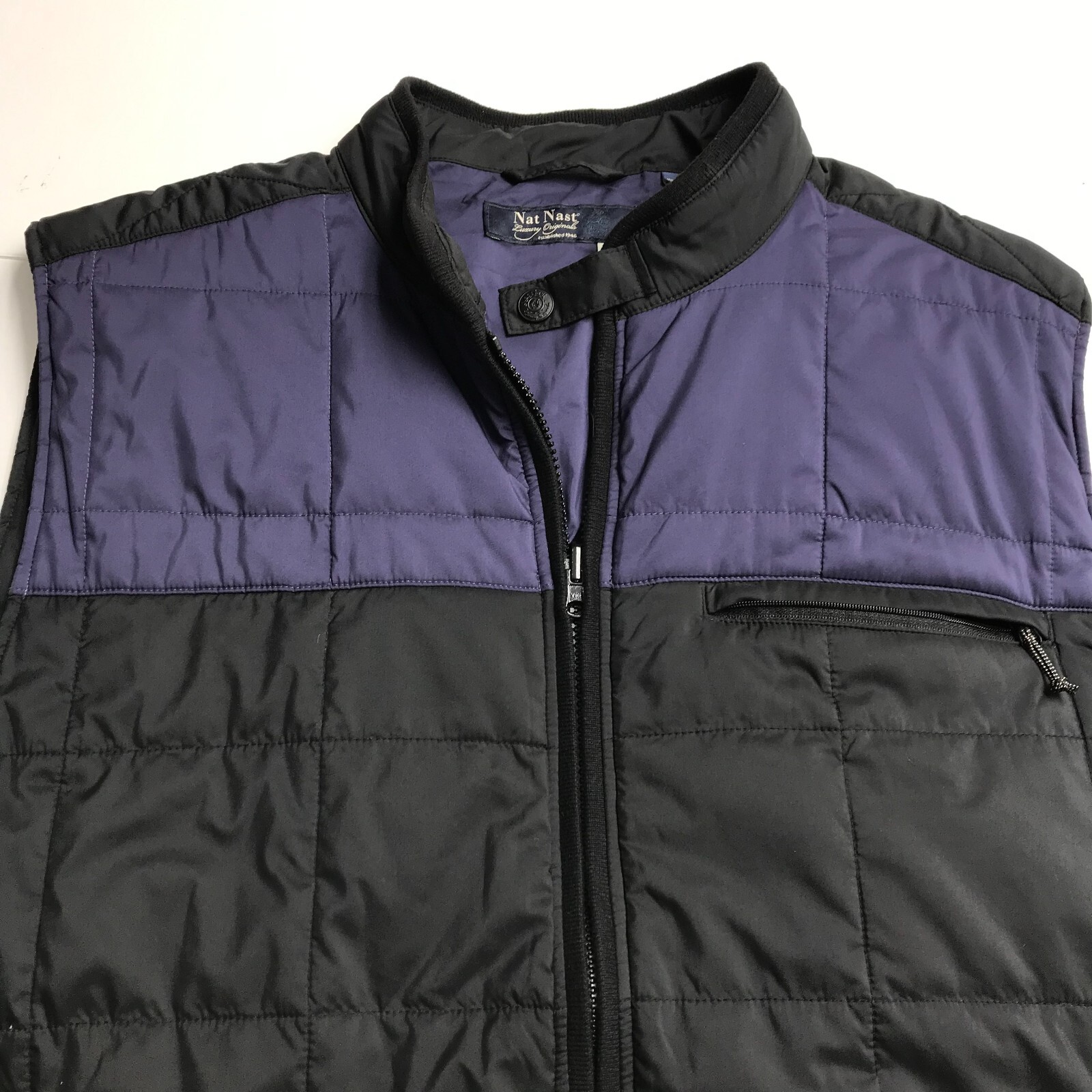 Nat Nast Mens Black Purple Zip Up Puffer