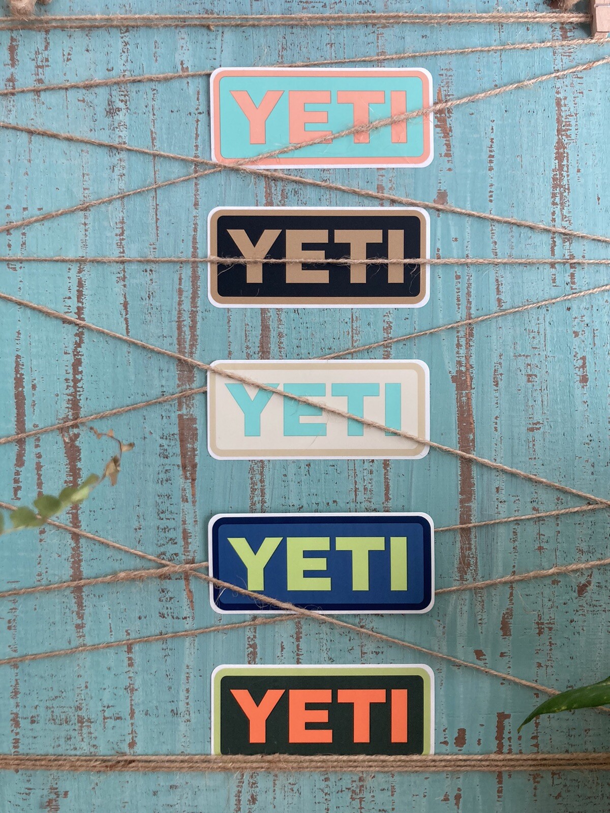 SET 5 Authentic YETI Decal Stickers Vinyl 2X4 inch