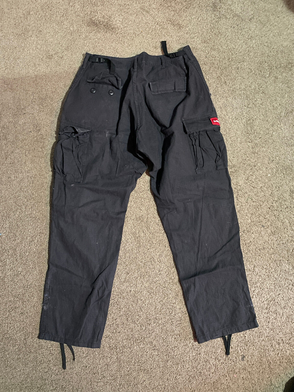 Artform Rip Stop Cargo Black Red Pants - Size L -… - image 2