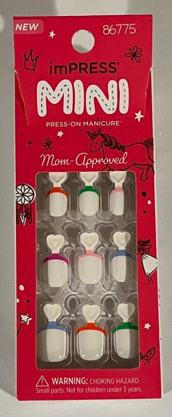 Mini Press-on Nails Manicure For Kids 'french Pop' Beginner 