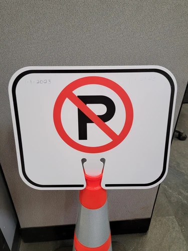 Uline Plastic Traffic Cone Sign, "NO PARKING" Temporary Portable Sign For Cones video thumbnail