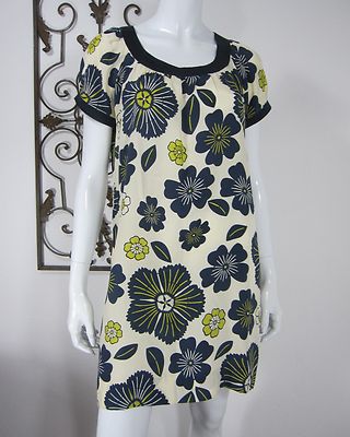 MOULINETTE SOEURS VETEMENTS 100% SILK SHORT SLEEVE DRESS Size XS FLORAL 