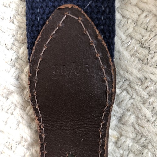Belted Cow Company MAINE geometric Leather Canvas Belt Mens 30 Vintage - Picture 7 of 8