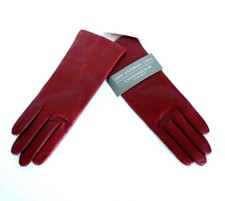 NEW / NOS - Vtg Charter Club Women's Genuine Leather Cashmere Lined Gloves Red