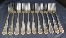 lot de 11 fourchettes  anciennes  ARGENT  poinçonner , service de table