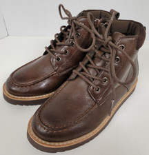 Steve Madden Children's Brown Lace-up Ankle Boots w/Zippers Boys Size 13
