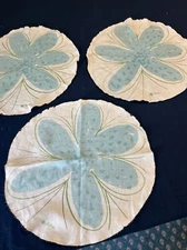 Three Vera Newman Placemat/Napkins Island Gladness Calypso Round Green Blue