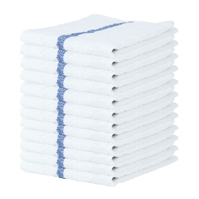 Qwick Wick Bar Mop Terry Towels -  16 x 19 Cotton Kitchen Towels - Packs of 12