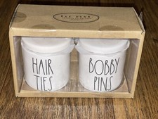Rae dunn Hair ties  Bobby pins. white HTF 