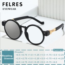 Men Women Round Photochromic Reading Glasses Fashion Classic Outdoor Sunglasses
